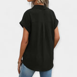 Adéla Elegantní Letní Prodyšná Krátkorukávová Košile