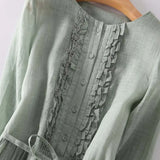 Adéla Elegantní Dlouhé Minimalistické Šaty Jemnězelené