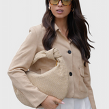 Luisa | Střední fialová pletená kabelka s detailem uzlu