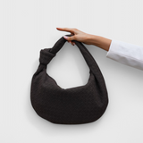 Luisa | Střední fialová pletená kabelka s detailem uzlu